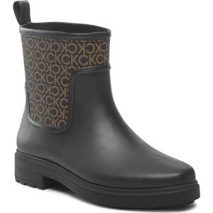 Holínky Calvin Klein Rain Boot W/Flc HW0HW01319 Black/Brown Mono 0GL