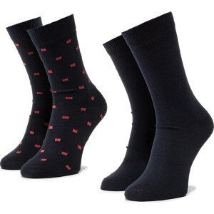 Sada 2 párů vysokých ponožek unisex Wrangler Square Socks W0ZE78114 Navy