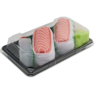 Dámské klasické ponožky Rainbow Socks Sushi Socks Box Salmon Nigiri Růžová