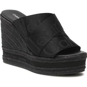 Espadrilky Calvin Klein Jeans Wedge Sandal Webbing YW0YW00961 Black DBS