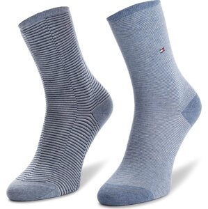 Sada 2 párů dámských vysokých ponožek Tommy Hilfiger 383001001 Jeans 356