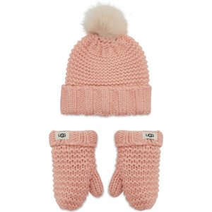 Čepice a rukavice Ugg K Infant Knit Set 20124 Růžová