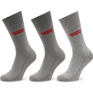 Sada 3 párů pánských vysokých ponožek Levi's® 903052001 Middle Grey Melange