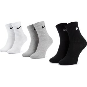 Sada 3 párů vysokých ponožek unisex Nike SX7676 901 Bílá