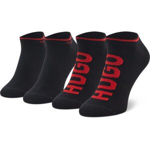 Sada 2 párů dámských nízkých ponožek Hugo 2p As Logo Cc W 50469274 Black 001