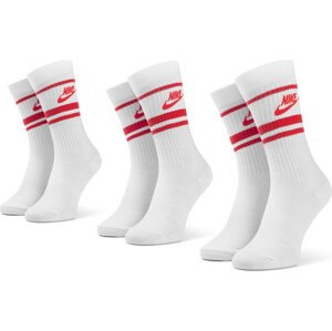 Sada 3 párů vysokých ponožek unisex Nike CQ0301 102 Bílá