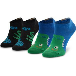Sada 2 párů dětských nízkých ponožek Happy Socks KCOD02-9300 Tmavomodrá