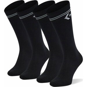 Sada 2 párů pánských vysokých ponožek Converse E1025B-2020 Černá