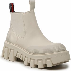 Kotníková obuv s elastickým prvkem Tommy Jeans Tjw Rubber Rain Boot EN0EN02234 Bleached Stone AEV