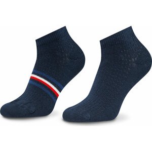 Sada 2 párů dětských nízkých ponožek Tommy Hilfiger 701222669 Navy 002
