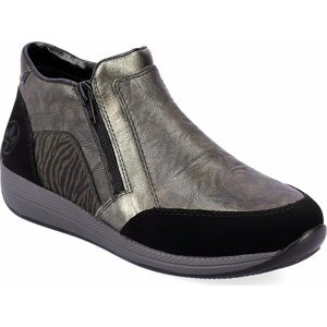 Polokozačky Rieker N1152-42 Schwarz / Cenere / Altsilber / Stromboli 42