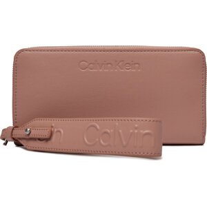 Velká dámská peněženka Calvin Klein Gracie Wallet W/Strap Lg K60K611388 Růžová