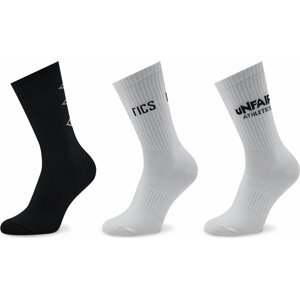 Sada 3 párů vysokých ponožek unisex Unfair Athletics Athletic UNFR20-188 Black