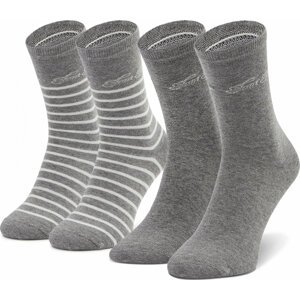Sada 2 párů dámských vysokých ponožek Tom Tailor 9880 Grey 150