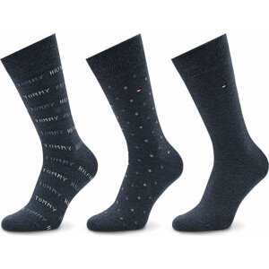 Sada 3 párů pánských vysokých ponožek Tommy Hilfiger 701220147 Jeans 003