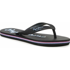 Žabky Pepe Jeans Bay Beach Claic Brand W PLS70143 Black 999