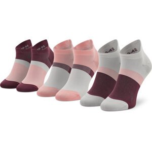 Sada 3 párů nízkých ponožek unisex Asics Color Block Ankle 3033B560 Růžová