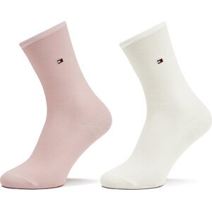 Sada 2 párů dámských vysokých ponožek Tommy Hilfiger 371221 Růžová