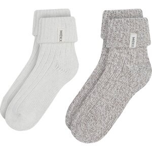 Sada 2 párů dámských vysokých ponožek MEXX AN2313999WM 319105 White/Grey