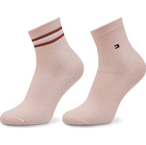 Sada 2 párů dámských vysokých ponožek Tommy Hilfiger 701227306 Pink