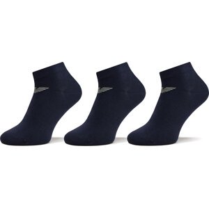 Sada 3 párů dámských nízkých ponožek Emporio Armani 300048 4R234 70435 Marine/Marine/Marine