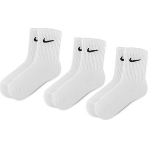 Sada 3 párů vysokých ponožek unisex Nike SX7676 100 Bílá