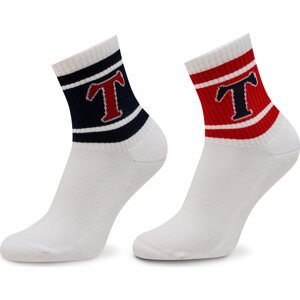 Sada 2 párů vysokých ponožek unisex Tommy Jeans 701228093 Hot Red