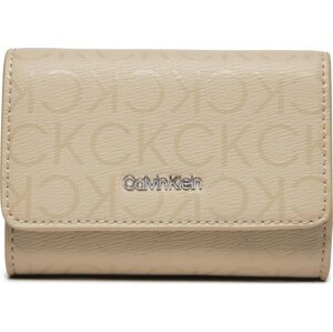 Malá dámská peněženka Calvin Klein Ck Must Small Trifold_Epi Mono K60K611931 Stoney Beige Epi Mono PEA