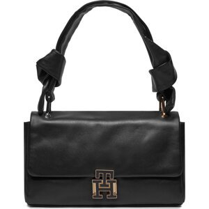 Kabelka Tommy Hilfiger Pushlock Leather Shoulder Bag AW0AW15685 Black BDS