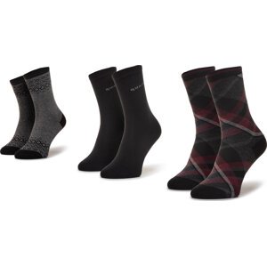 Sada 3 párů vysokých ponožek unisex QUAZI QZ-SOCKS-65-04-WOMAN-004 Černá