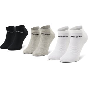 Sada 3 párů nízkých ponožek unisex Reebok Act Core Low Cut Sock 3P GH8229 Mgreyh/White/Black