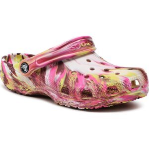 Nazouváky Crocs Classic Marbled Clog 206867 Electric Pink/Multi