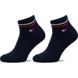 Sada 4 párů nízkých ponožek unisex Tommy Hilfiger 701228177 Dark Navy 002