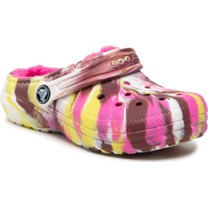 Nazouváky Crocs Classic Lined Marbled Cgk 207773 Electric Pink/Multi