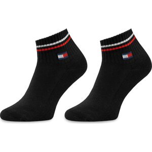 Sada 4 párů nízkých ponožek unisex Tommy Hilfiger 701228177 Black 003