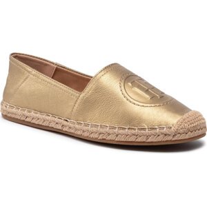 Espadrilky Tommy Hilfiger Th Logo Metallic Espadrille FW0FW06318 Light Gold 0LJ