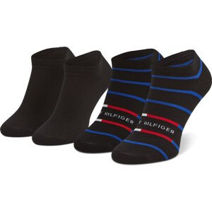 Sada 2 párů pánských nízkých ponožek Tommy Hilfiger 100002211 Black 002