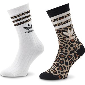 Sada 2 párů dámských vysokých ponožek adidas Crew HK9817 Multicolor/White