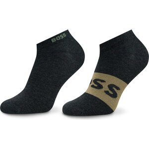 Sada 2 párů pánských nízkých ponožek Boss 50467747 Charcoal 013