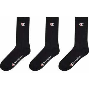 Sada 3 párů vysokých ponožek unisex Champion U24558-KK001 (39-42) Černá
