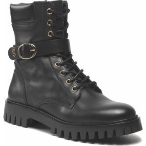 Turistická obuv Tommy Hilfiger Buckle Lace Up Boot FW0FW06734 Black BDS