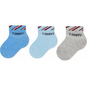 Sada 3 párů dětských vysokých ponožek Tommy Hilfiger 701220277 Blue Combo 003