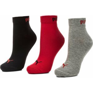 Sada 3 párů nízkých ponožek unisex Puma 271080001 Black/Red 232