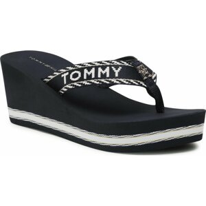 Žabky Tommy Hilfiger Webbing H Wedge Sandal FW0FW07149 Tmavomodrá