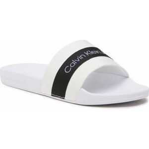 Nazouváky Calvin Klein Jeans Slide Printed Logo Web YW0YW01244 Bright White/Black/Lavender YBR