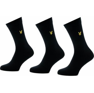 Sada 3 párů pánských vysokých ponožek Lyle & Scott Hamilton LS-SPRT-SK-502-2223 Black 5074