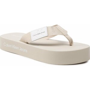 Žabky Calvin Klein Jeans Flatform Flipflop YW0YW00993 Eggshell ACF