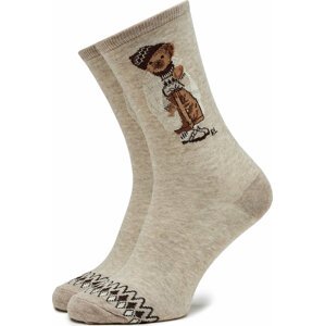 Dámské klasické ponožky Polo Ralph Lauren 455923583001 Brown 200