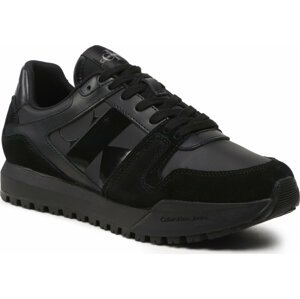 Sneakersy Calvin Klein Jeans Toothy Run Laceup Low Lth Mix YM0YM00744 Triple Black BEH