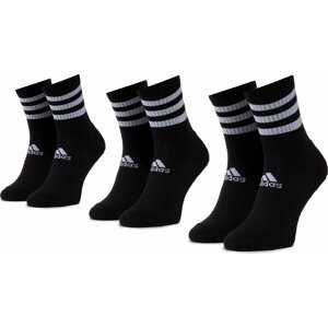 Sada 3 párů vysokých ponožek unisex adidas 3s Csh Crw3p DZ9347 Black/Black/Black